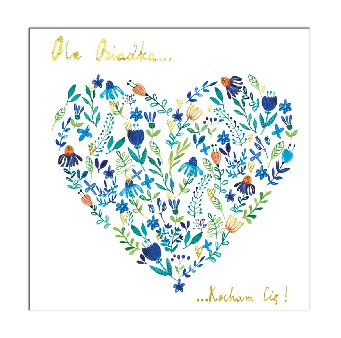 Karnet KW Serce kwiatowe Dziadek