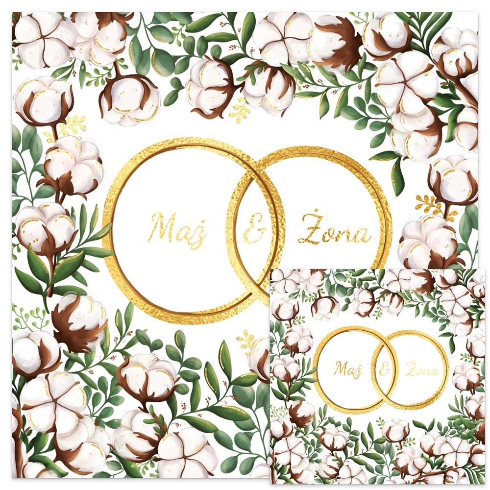 Karnet KW ślub bawełna