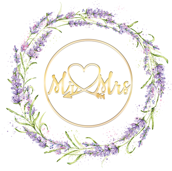 Karnet KW Ślub Lawenda Lakier 3D