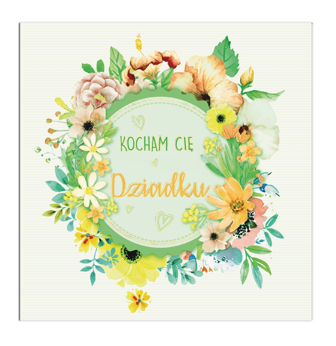Karnet KW Wianek z kwiatów Dziadek