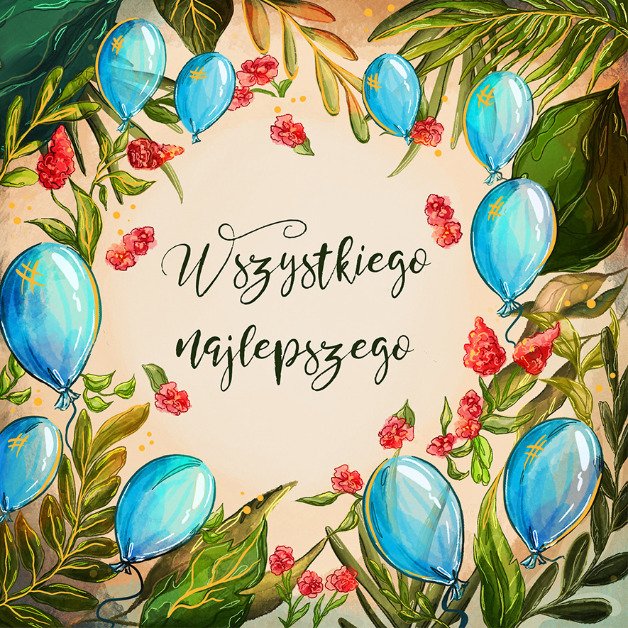 Karnet kwadrat balony 2