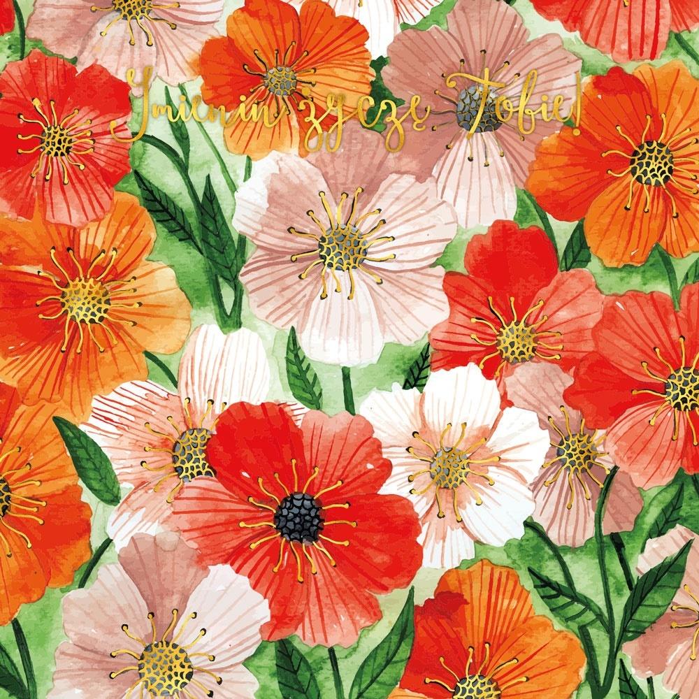 Karnet kwadrat kwiaty berberysy