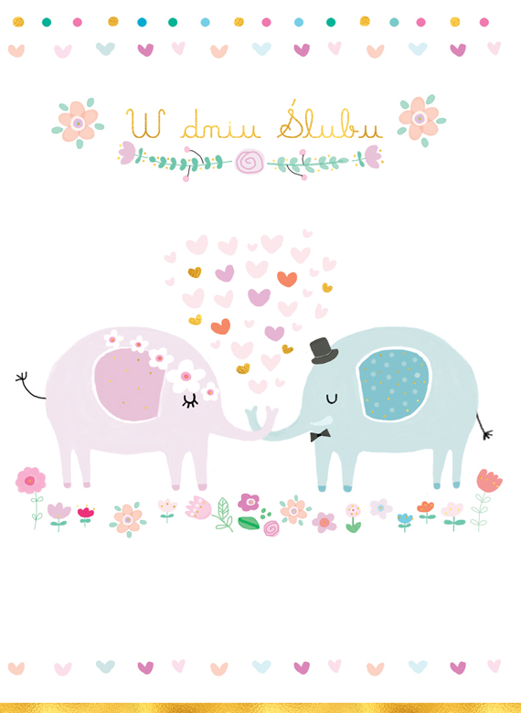 Karnet ślub słonie