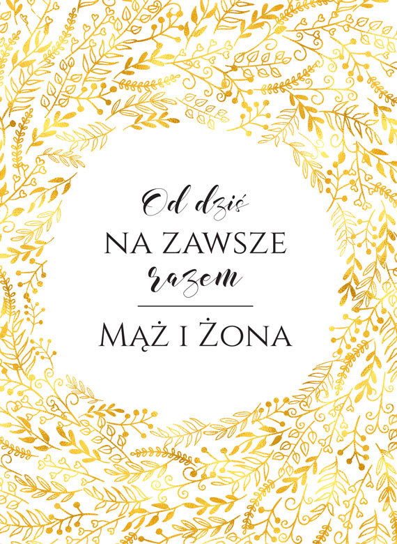 Karnet ślub złoty