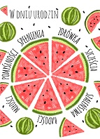 Karnet urodzinowy arbuz