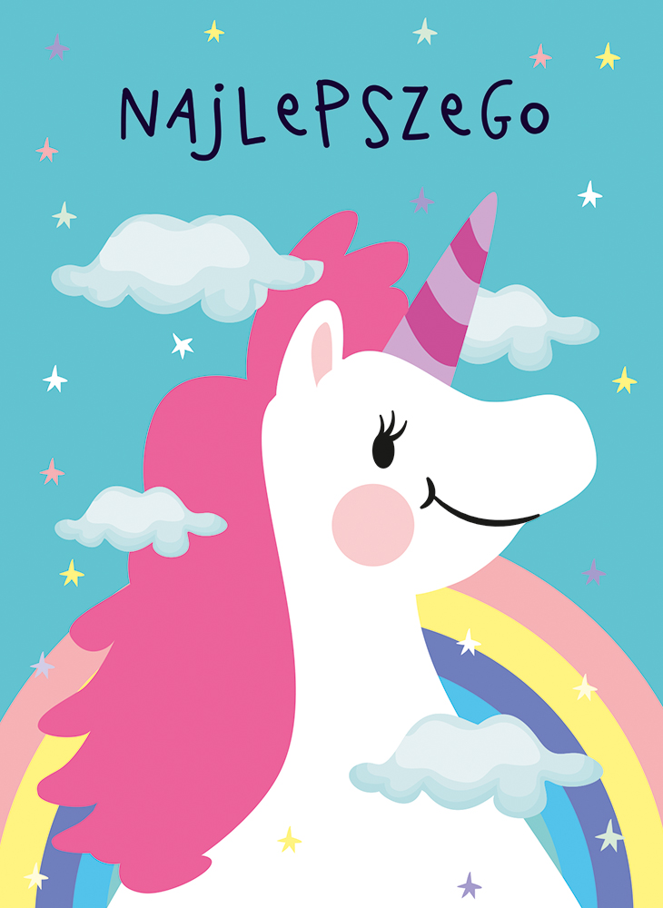 Karnet urodzinowy jednorożec