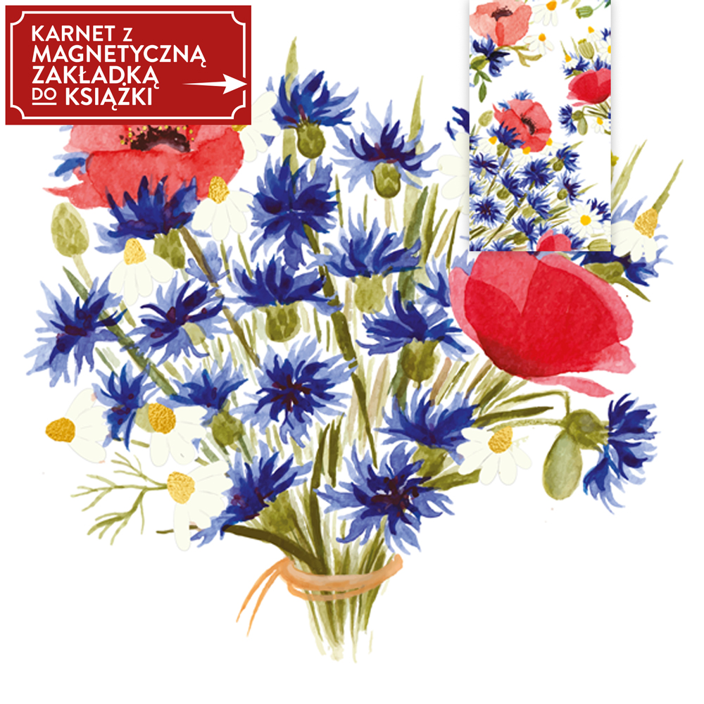 Karnet z zakładką chabry