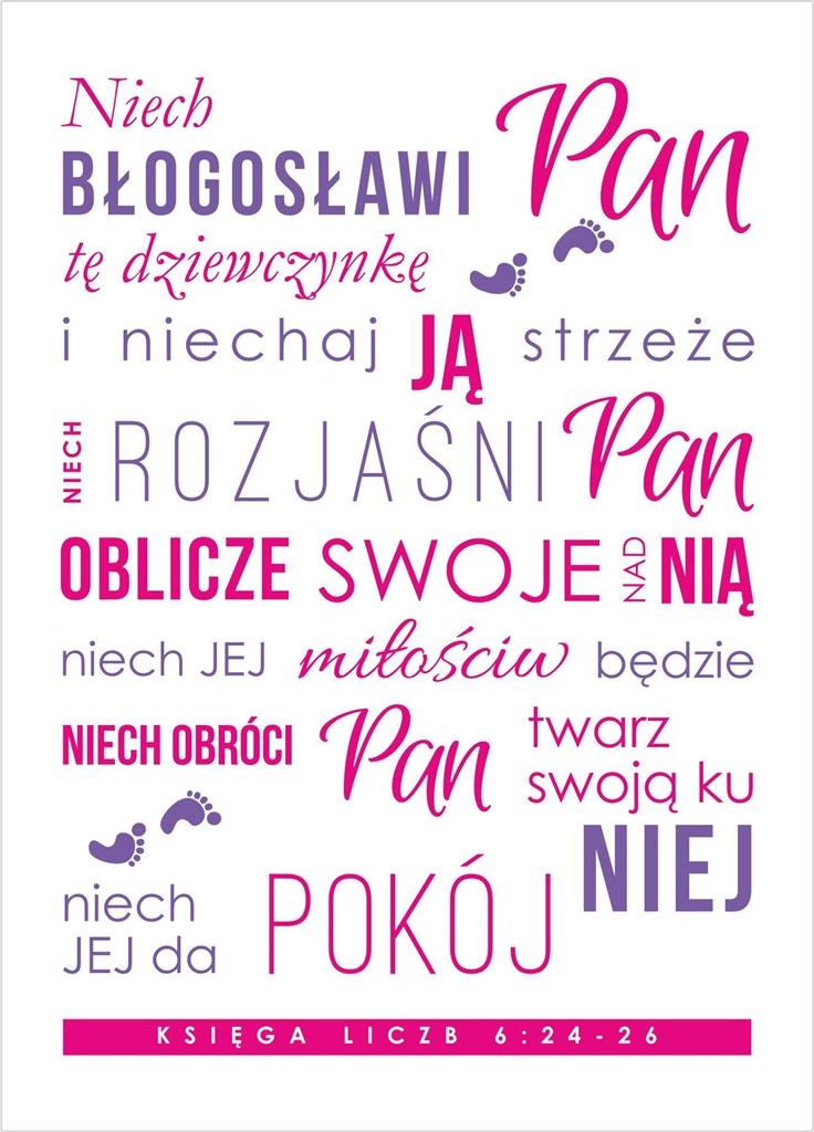 Kartka - Niech błogosławi Pan tę dziewczynkę