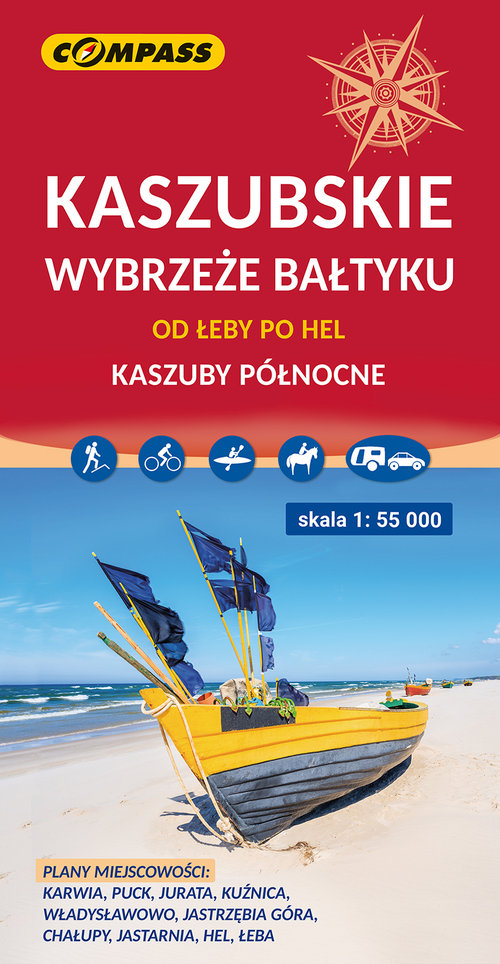 Kaszubskie wybrzeże Bałtyku  od Łeby po Hel mapa turystyczna 1:55 000
