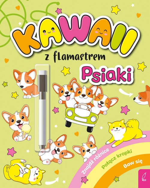 Kawaii z flamastrem Psiaki