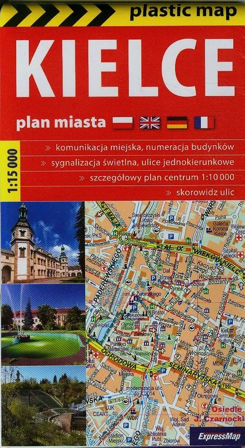 Kielce 1:15 000. Foliowany plan miasta