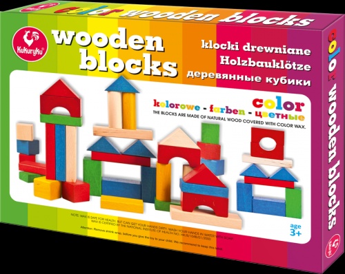 Klocki drewniane kolorowe