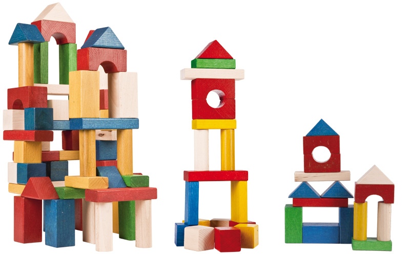 Klocki drewniane maxi kolorowe 53 elementy