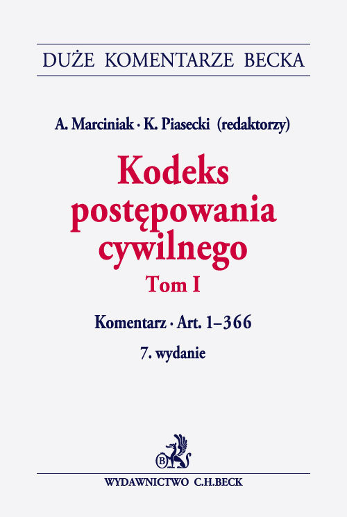 Kodeks postępowania cywilnego Tom 1
