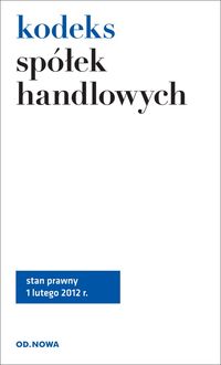 Kodeks spółek handlowych 1.09.2012