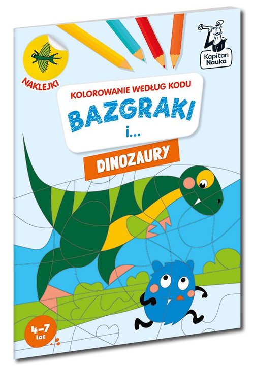 Kolorowanie według kodu Bazgraki i dinozaury Kapitan Nauka
