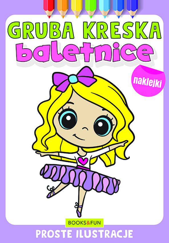 Kolorowanka Baletnice z naklejkami gruba kreska
