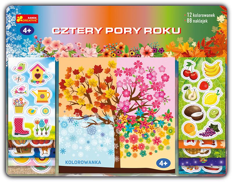 Kolorowanka Cztery pory roku z naklejkami