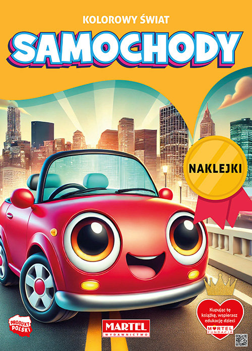 Kolorowanka Kolorowy świat. Samochody z naklejkami