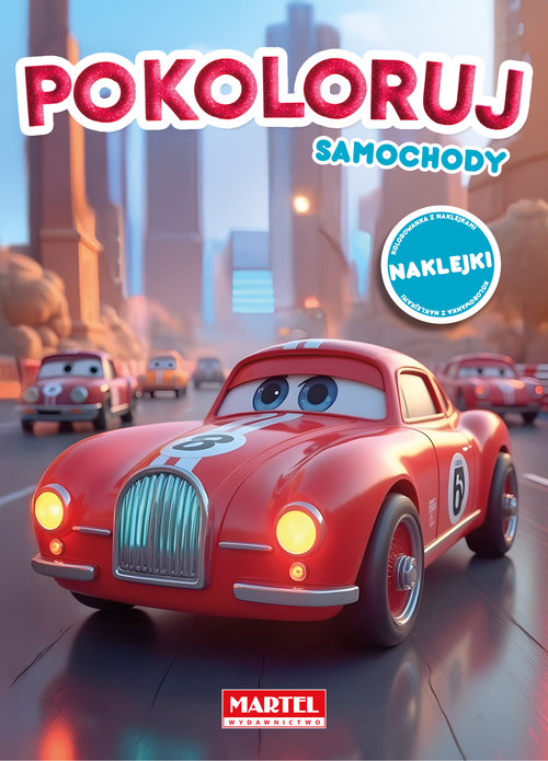 Kolorowanka Pokoloruj samochody z naklejkami