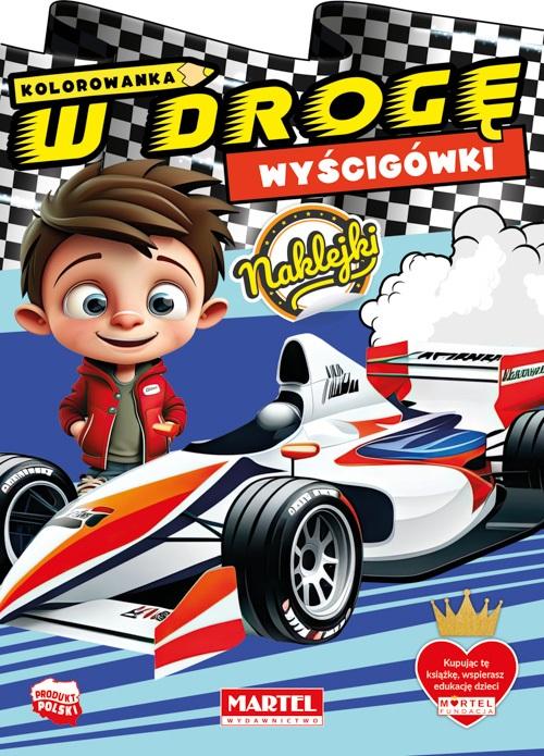 Kolorowanka W drogę. Wyścigówki z naklejkami