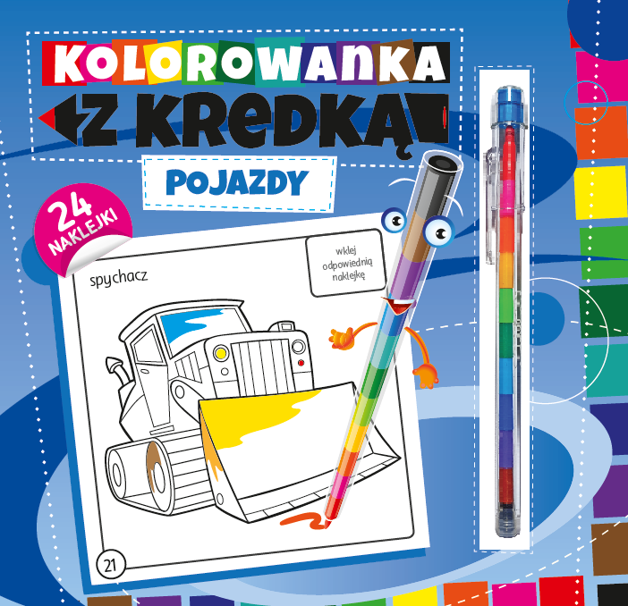 Kolorowanka z kredką Pojazdy