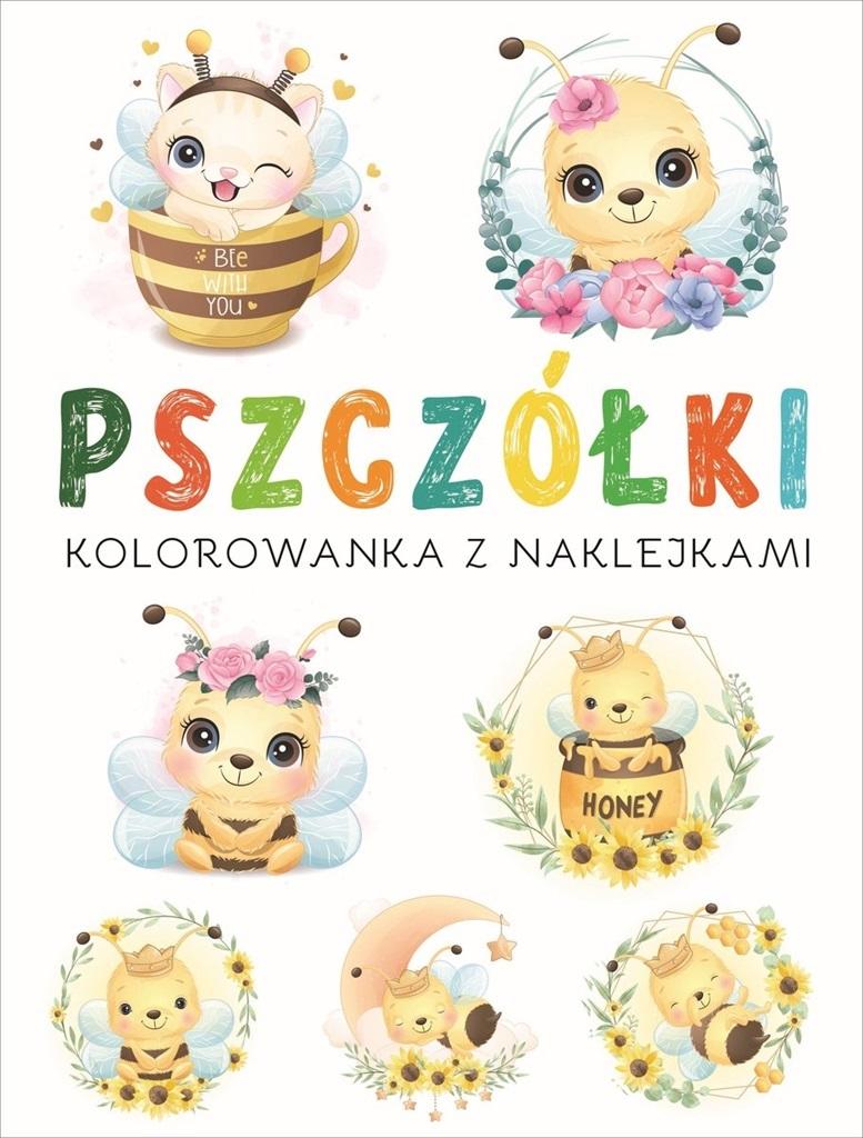 Kolorowanka z naklejkami. Pszczółki