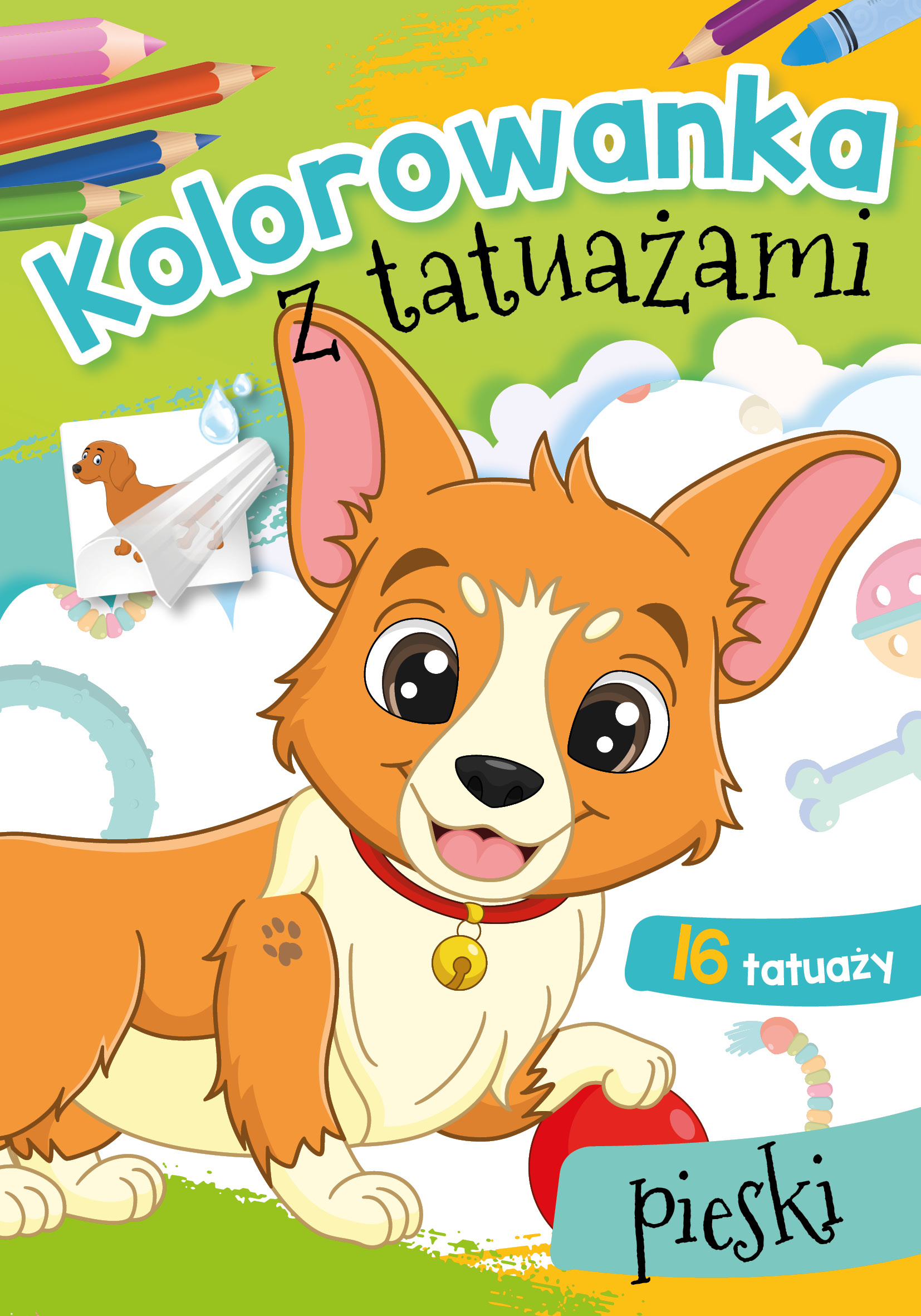 Kolorowanka z tatuażami Pieski