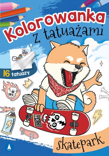 Kolorowanka z tatuażami Skatepark