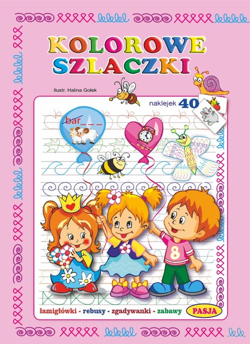 Kolorowe szlaczki + 40 naklejek