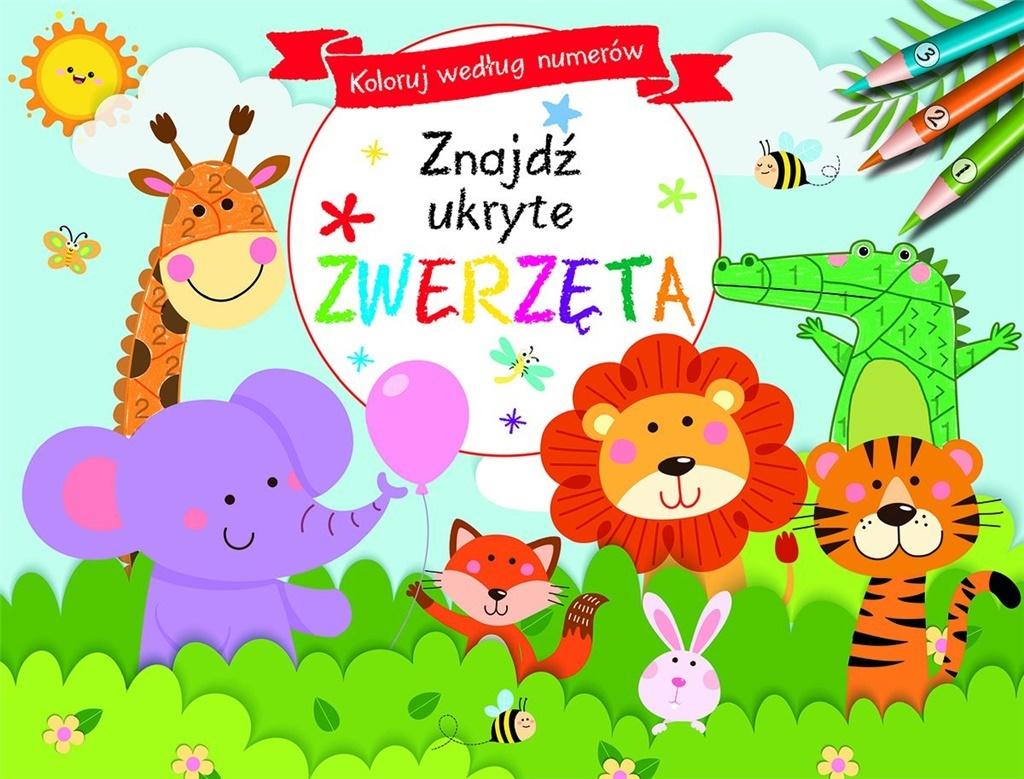 Koloruj według numerów. Znajdź ukryte zwierzęta