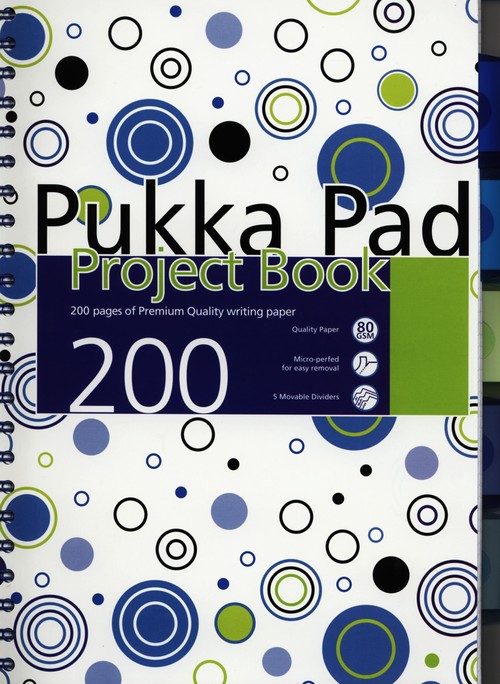 Kołozeszyt A4 Pukka Pad Confetti w kratkę 200 stron niebieski