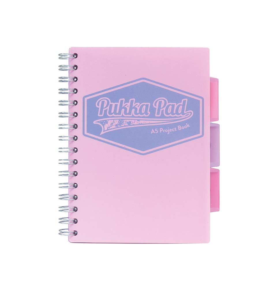 Kołozeszyt A5 Pukka Pad  w kratkę 200 stron różowy