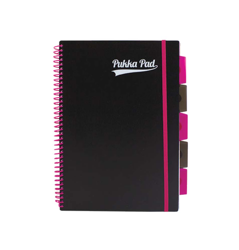 Kołozeszyt PUKKA NEON A4 PROJECT BOOK różowy, kratka