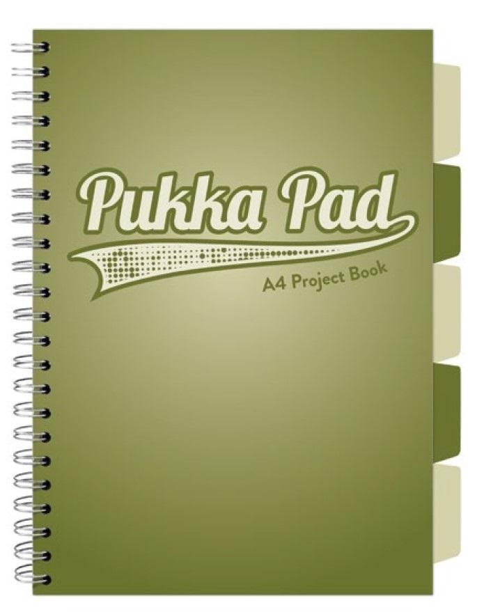 Kołozeszyt Pukka Pad A4 Project Book Olive green oliwkowy