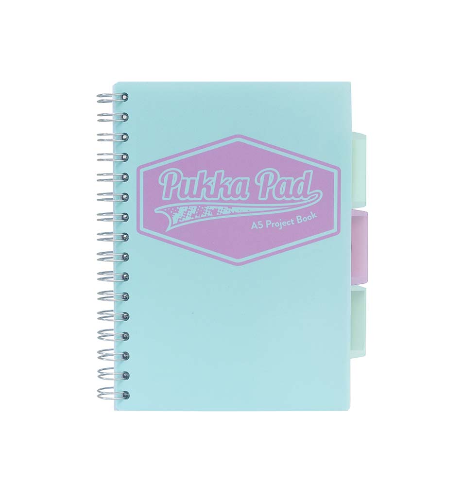Kołozeszyt PUKKA PASTEL A5 PROJECT BOOK morski, kratka