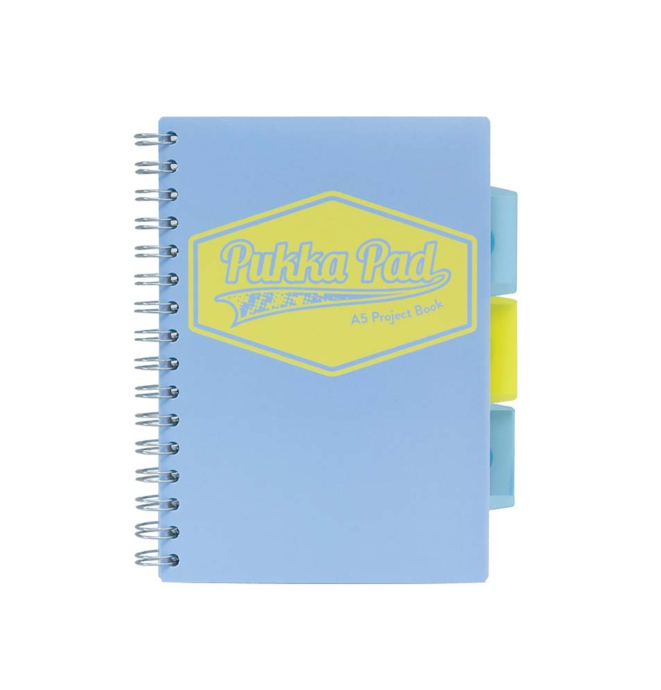 Kołozeszyt PUKKA PASTEL A5 PROJECT BOOK niebieski, kratka