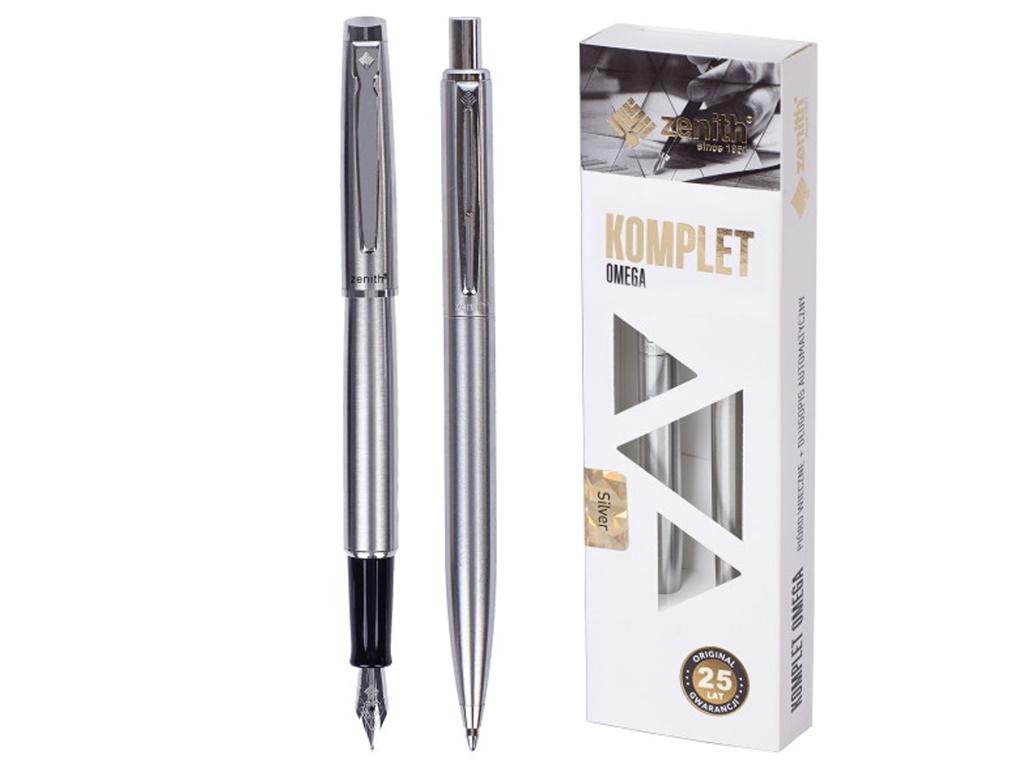 Komplet Zenith Silver w etui pióro wieczne + długopis