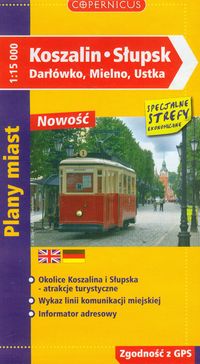 Koszalin. Słupsk, Darłówko, Mielno, Ustka - Plany miast ( skala  1:15 000