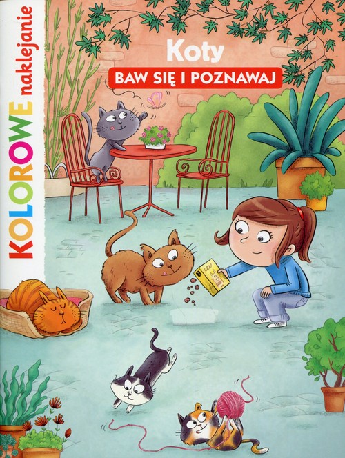 Koty Baw się i poznawaj Kolorowe naklejanie