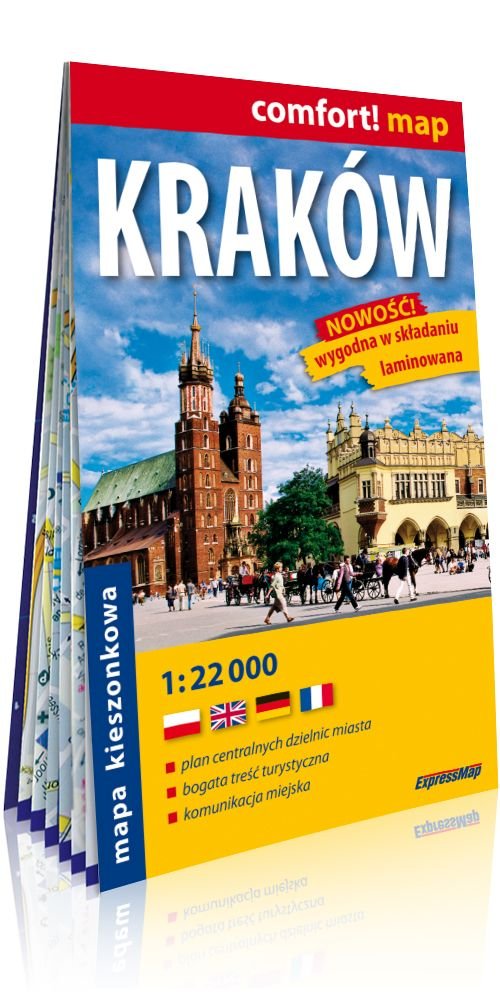 Kraków kieszonkowy laminowany plan miasta 1 : 22 000