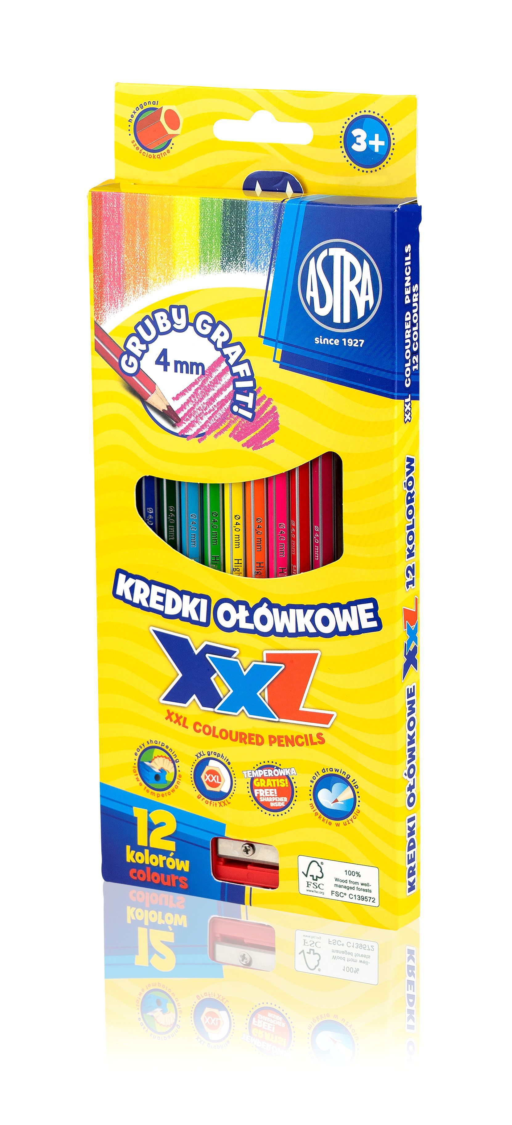 Kredki ołówkowe XXL 12 kolorów