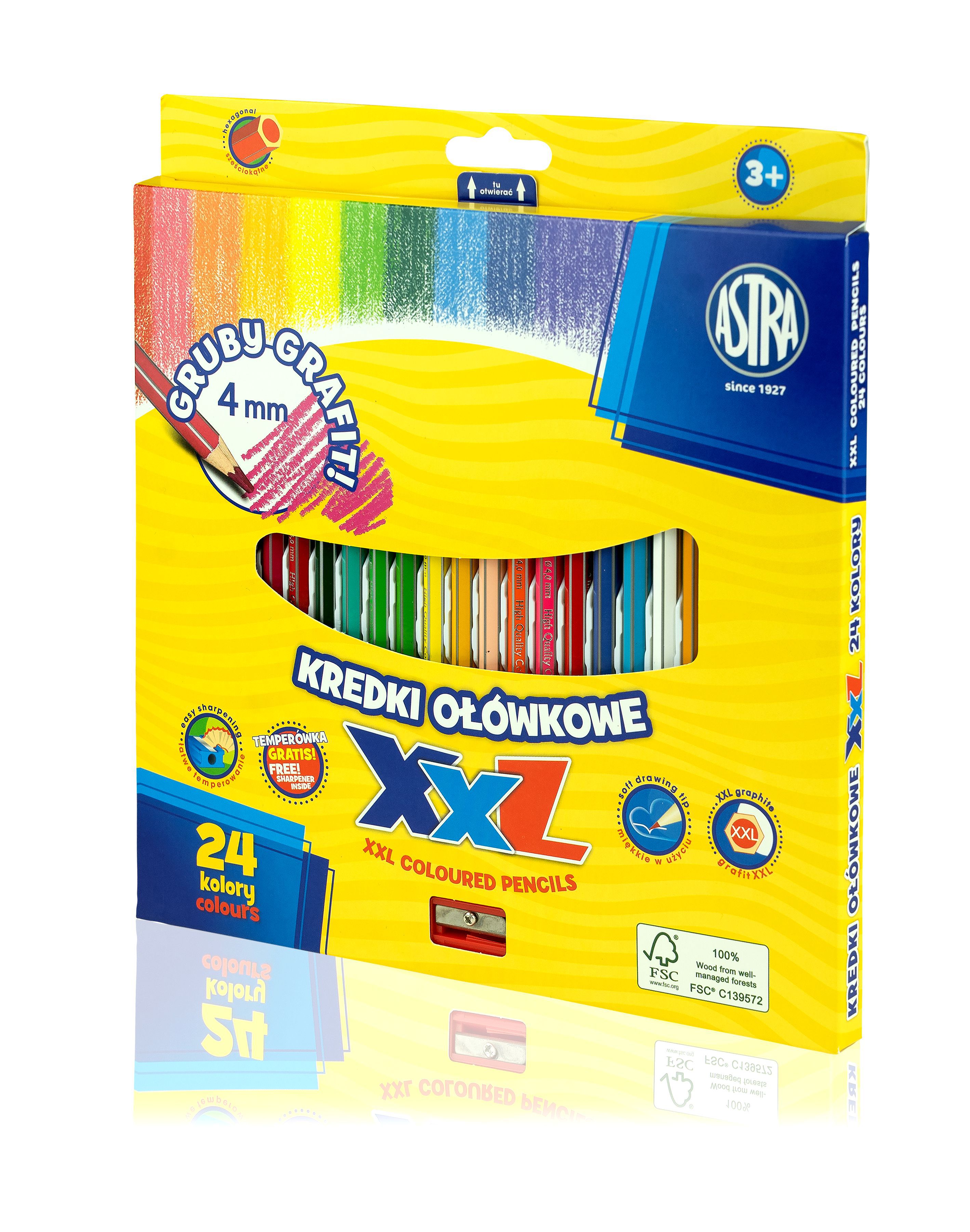 Kredki ołówkowe XXL 24 kolory