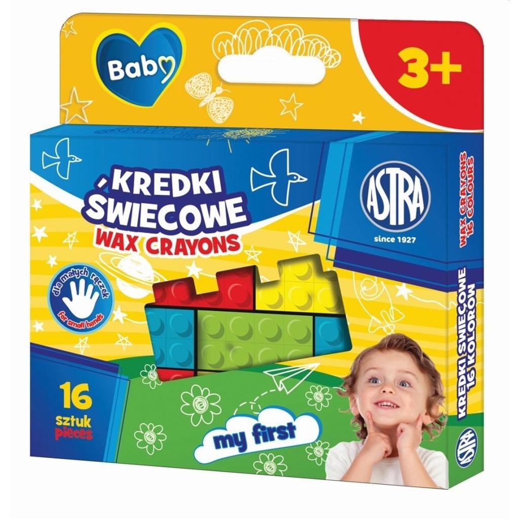 Kredki świecowe Astra Baby klocki 5 kolorów 16 szt.