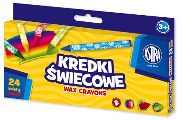 Kredki świecowe okrągłe Astra 24 kolory