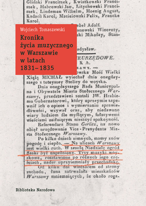 Kronika życia muzycznego w Warszawie w latach 1831-1835