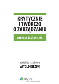 Krytycznie i twórczo o zarządzaniu