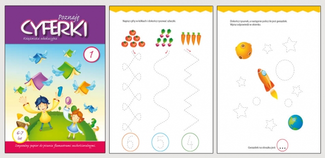 KSIAZECZKA EDUKACYJNA B5 - SUCHOŚCIERALNA 6-7 LAT POZNAJE CYFERKI 1-DANM