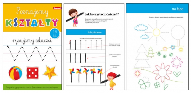 KSIAZECZKA EDUKACYJNA SUCHOŚCIERALNA POZNAJEMY KSZTALTY-DANM