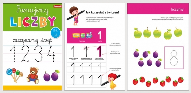 KSIĄŻECZKA EDUKACYJNA SUCHOŚCIERALNA POZNAJEMY LICZBY -DANM